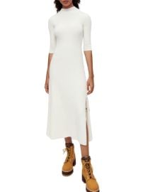 Shop Maje Rullya Lattice-Trim Midi Dress at Saks Fifth Avenue