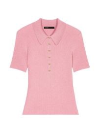 Shop Maje Sparkly Knit Polo Shirt at Saks Fifth Avenue