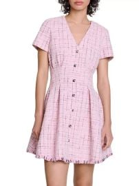 Shop Maje Tweed Babydoll Dress at Saks Fifth Avenue