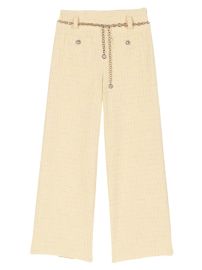 Shop Maje Tweed Belted Trousers at Saks Fifth Avenue