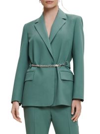 Shop Maje Villette Belted Crepe Blazer at Saks Fifth Avenue