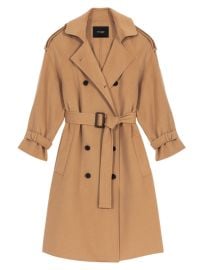 Shop Maje Wool Double-Breasted Trench Coat at Saks Fifth Avenue