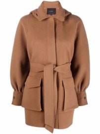 Shop Maje belted single-breasted coat with Express Delivery - at Farfetch