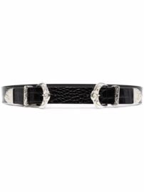 Shop Maje embossed double-buckle belt with Express Delivery - at Farfetch