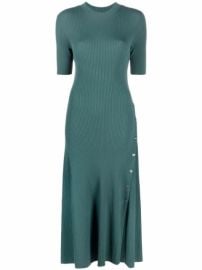 Shop Maje fine ribbed flared dress with Express Delivery - at Farfetch