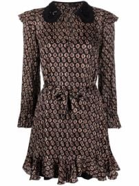 Shop Maje monogram-print dress with Express Delivery - at Farfetch