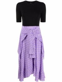 Shop Maje panelled knot-front midi dress with Express Delivery - at Farfetch