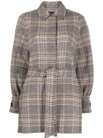 Shop Maje plaid-check print coat with Express Delivery - at Farfetch