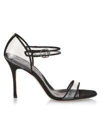 Shop Manolo Blahnik Fersen 105MM Suede-Trimmed PVC Sandals at Saks Fifth Avenue