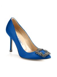 Shop Manolo Blahnik Hangisi 105MM Embellished Satin Pumps at Saks Fifth Avenue