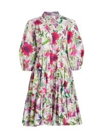 Shop Marchesa Notte Tiered Floral Shirtdress at Saks Fifth Avenue