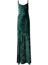 Shop Marchesa Notte floral-embroidered velvet dress with Express Delivery - at Farfetch