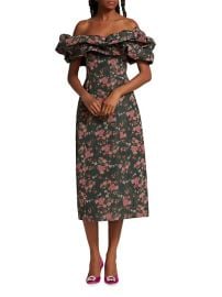 Shop Markarian Polly Floral Ikat Off-The-Shoulder Gown at Saks Fifth Avenue