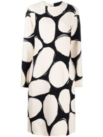 Shop Marni silk oval-print dress with Express Delivery - at Farfetch