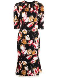 Shop Marni tulip-print mid-length dress with Express Delivery - at Farfetch