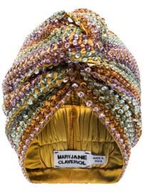 Shop MaryJane Claverol Malibu beaded sequin turban with Express Delivery - at Farfetch