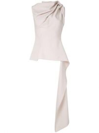 Shop Maticevski high-neck draped peplum top with Express Delivery - at Farfetch