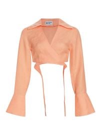 Shop Matthew Bruch Linen Wrap Cropped Shirt at Saks Fifth Avenue