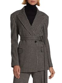 Shop Max Mara Kabala Houndstooth Belted Blazer at Saks Fifth Avenue