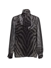 Shop Max Mara Zebra Print Scarfneck Blouse at Saks Fifth Avenue