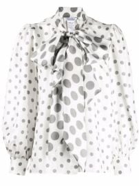 Shop Max Mara polka-dot pussy-bow blouse with Express Delivery - at Farfetch