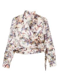 Shop Mayes NYC Donna Floral Satin Wrap Blouse at Saks Fifth Avenue