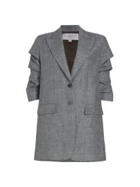 Shop Michael Kors Collection Crushed-Sleeve Linen Jacket at Saks Fifth Avenue