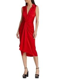 Shop Michael Kors Collection Draped Charmeuse Midi-Dress at Saks Fifth Avenue