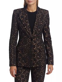 Shop Michael Kors Collection Georgina Single-Breasted Lace Blazer at Saks Fifth Avenue