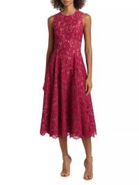 Shop Michael Kors Collection Lace Sleeveless Midi-Dress at Saks Fifth Avenue