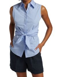 Shop Michael Kors Collection Sleeveless Tie Front Shirt at Saks Fifth Avenue