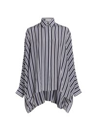 Shop Michael Kors Collection Striped Asymmetrical Shirt at Saks Fifth Avenue