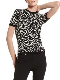 Shop Michael Kors Collection Zebra Print Sweater at Saks Fifth Avenue