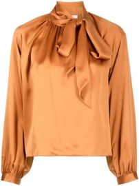 Shop Michelle Mason pussybow silk blouse with Express Delivery - at Farfetch