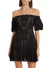 Shop Milly Butterfly Eyelet Off The Shoulder Dress at Saks Fifth Avenue