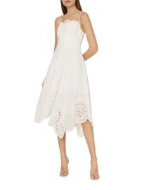 Shop Milly Camilla Cotton Embroidered Scallop Midi-Dress at Saks Fifth Avenue