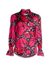 Shop Milly Graphic Butterfly Satin Top at Saks Fifth Avenue