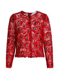 Shop Milly Nori Embroidered Lace Long-Sleeve Top at Saks Fifth Avenue