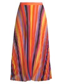 Shop Milly Otha Striped Pleated Midi-Skirt at Saks Fifth Avenue