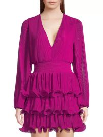 Shop Milly Ryan Pleated Chiffon Minidress at Saks Fifth Avenue