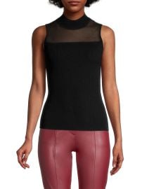 Shop Milly Sheer Yoke Shell Top at Saks Fifth Avenue