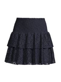 Shop Milly Wyatt Tiered Lace Miniskirt at Saks Fifth Avenue