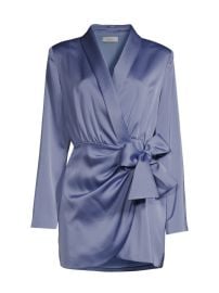 Shop Misha Azera Satin Wrap Minidress at Saks Fifth Avenue