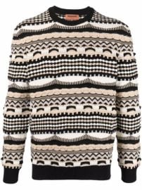 Shop Missoni intarsia crew-neck jumper with Express Delivery - at Farfetch