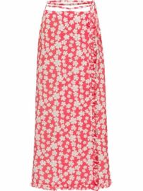 Shop Miu Miu Marocain floral-print skirt with Express Delivery - at Farfetch