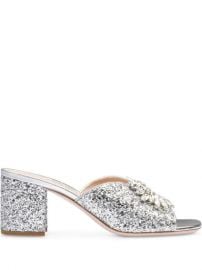 Shop Miu Miu crystal-embellished mule sandals with Express Delivery - at Farfetch