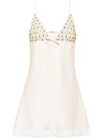 Shop Miu Miu embroidered satin dress with Express Delivery - at Farfetch