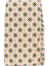 Shop Miu Miu printed run-proof knit skirt with Express Delivery - at Farfetch