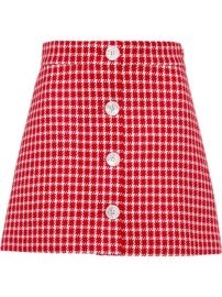 Shop Miu Miu tweed buttoned mini skirt with Express Delivery - at Farfetch