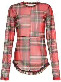 Shop Molly Goddard tartan check print knitted top with Express Delivery - at Farfetch